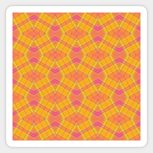 Hot Pink and Lime Retro Plaid Argyle Pattern | 90's | Nineties Sticker